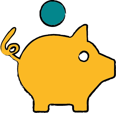 Illustration of piggy bank (transparent)