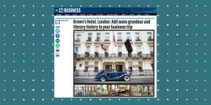 The National screenshot - Brown's Hotel, London executive travel review, by Suzanne Locke