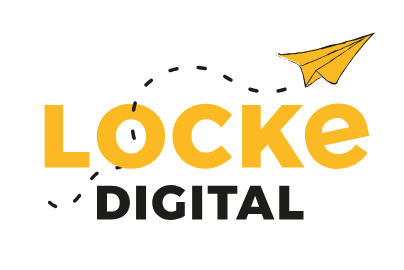 Locke Digital Ltd logo - shows company name with a paper airplane flying through the O.